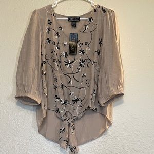 NYCC Tan Blouse SZ M